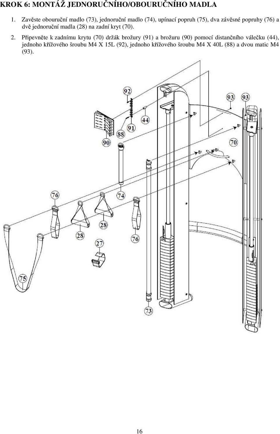 dvě jednoruční madla (28) na zadní kryt (70). 2.