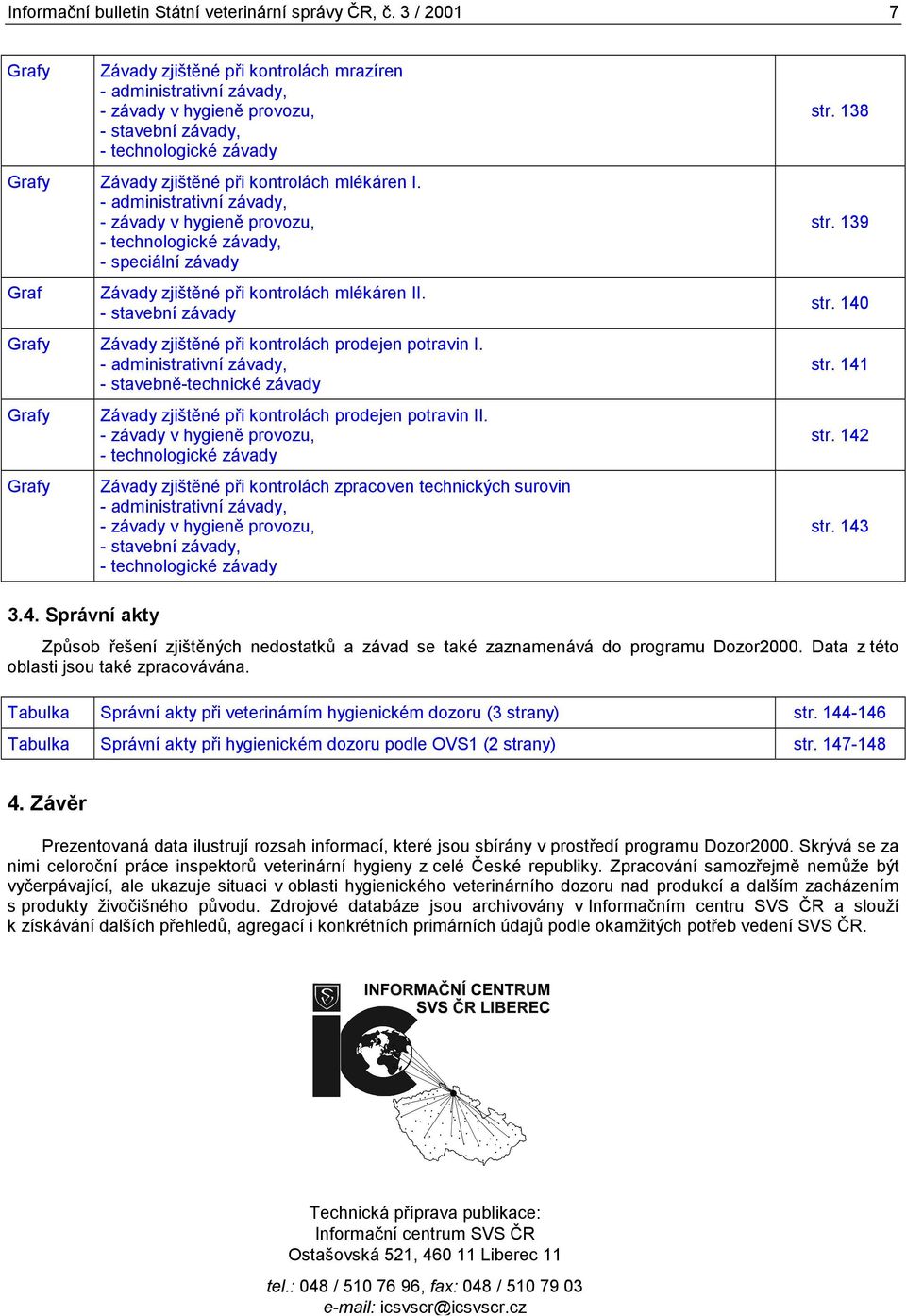 - administrativní závady, - závady v hygieně provozu, - technologické závady, - speciální závady Graf Závady zjištěné při kontrolách mlékáren II.