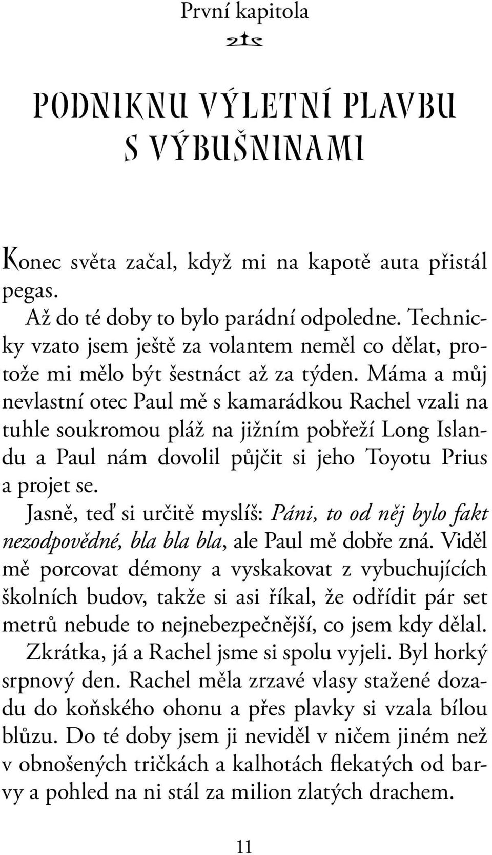 Máma a můj nevlastní otec Paul mě s kamarádkou Rachel vzali na tuhle soukromou pláž na jižním pobřeží Long Islandu a Paul nám dovolil půjčit si jeho Toyotu Prius a projet se.