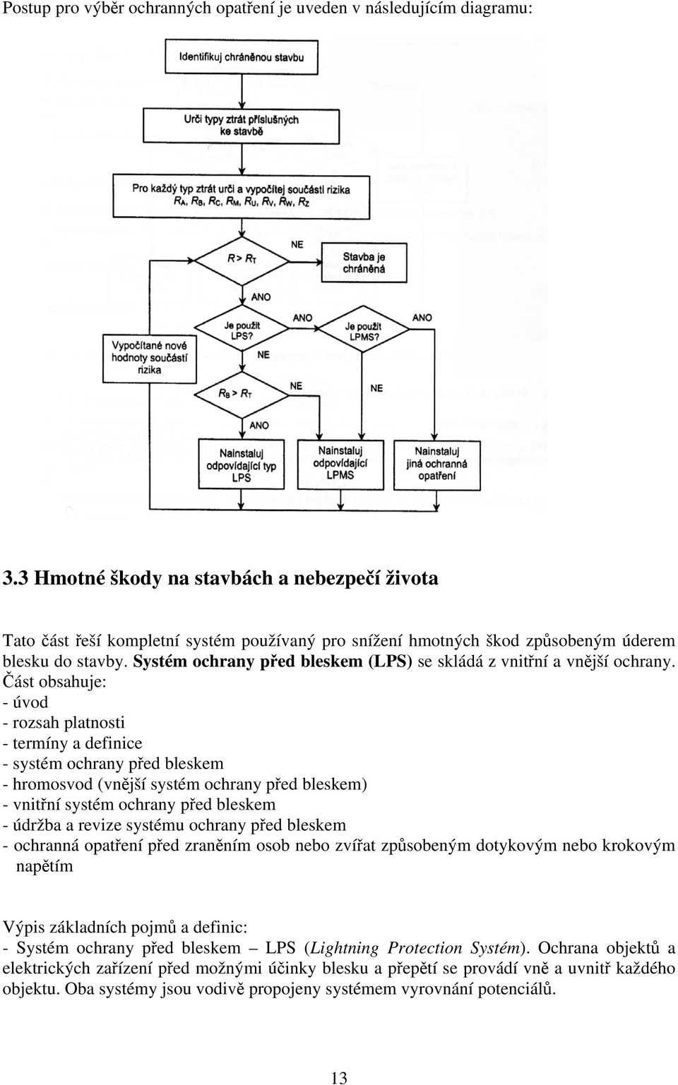 Systém ochrany před bleskem (LPS) se skládá z vnitřní a vnější ochrany.