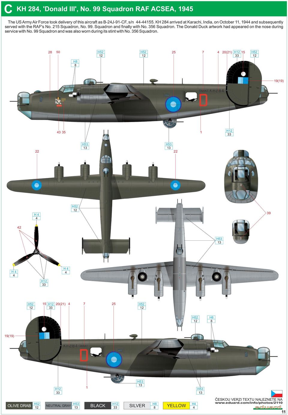 356 Squadron. The Donald Duck artwork had appeared on the nose during service with No. 99 Squadron and was also worn during its stint with No.