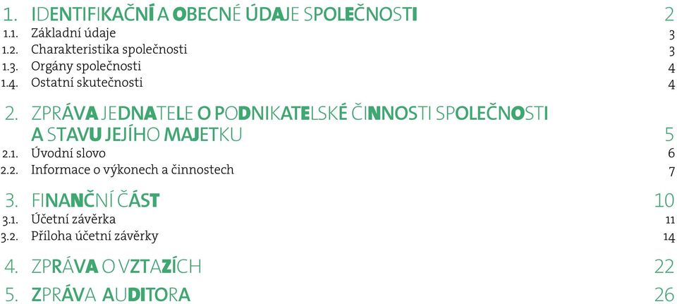 Zpráva jednatele o podnikatelské činnosti společnosti a stavu jejího majetku 5 2.