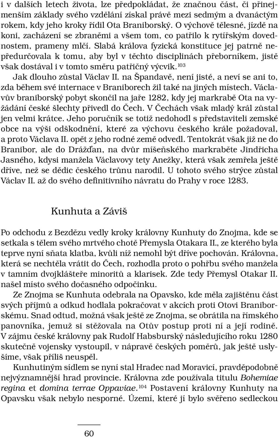 Slabá králova fyzická konstituce jej patrně nepředurčovala k tomu, aby byl v těchto disciplinách přeborníkem, jistě však dostával i v tomto směru patřičný výcvik. 103 Jak dlouho zůstal Václav II.