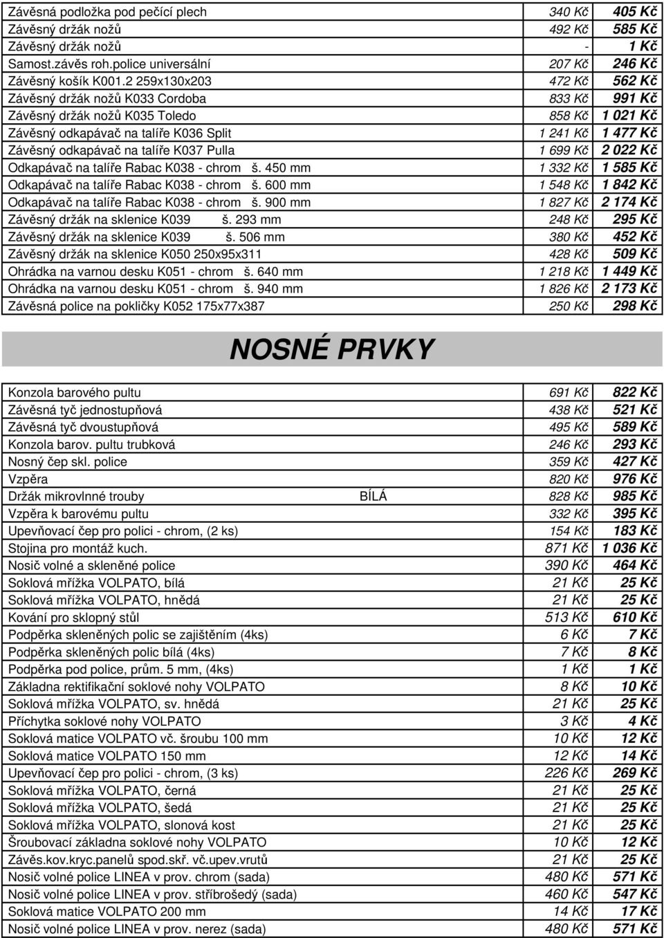 talíře K037 Pulla 1 699 Kč 2 022 Kč Odkapávač na talíře Rabac K038 - chrom š. 450 mm 1 332 Kč 1 585 Kč Odkapávač na talíře Rabac K038 - chrom š.