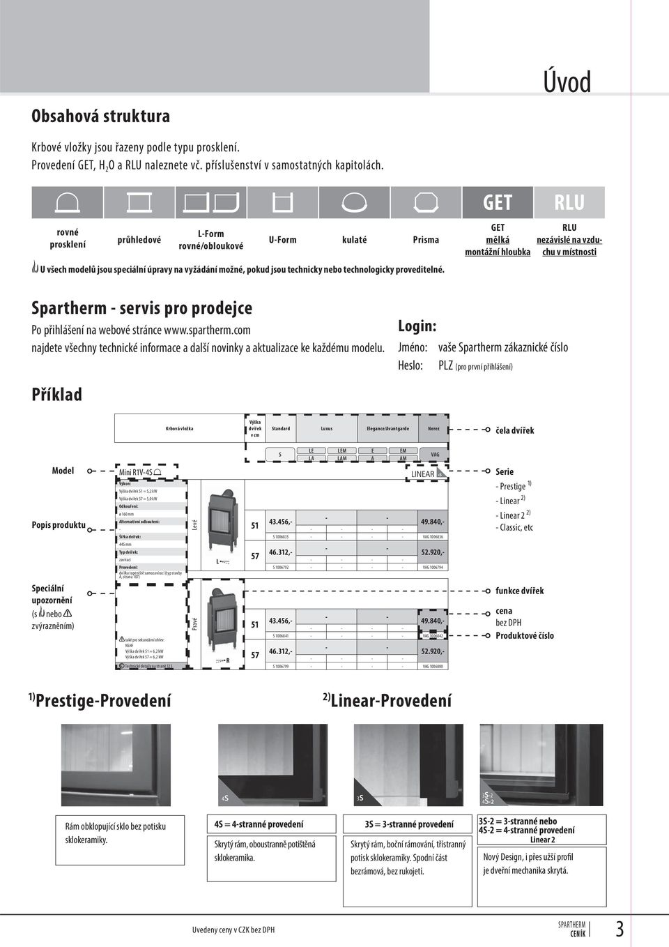 GT GT mělká montážní hloubka U U nezávislé na vzduchu v místnosti partherm servis pro prodejce Po přihlášení na webové stránce www.spartherm.