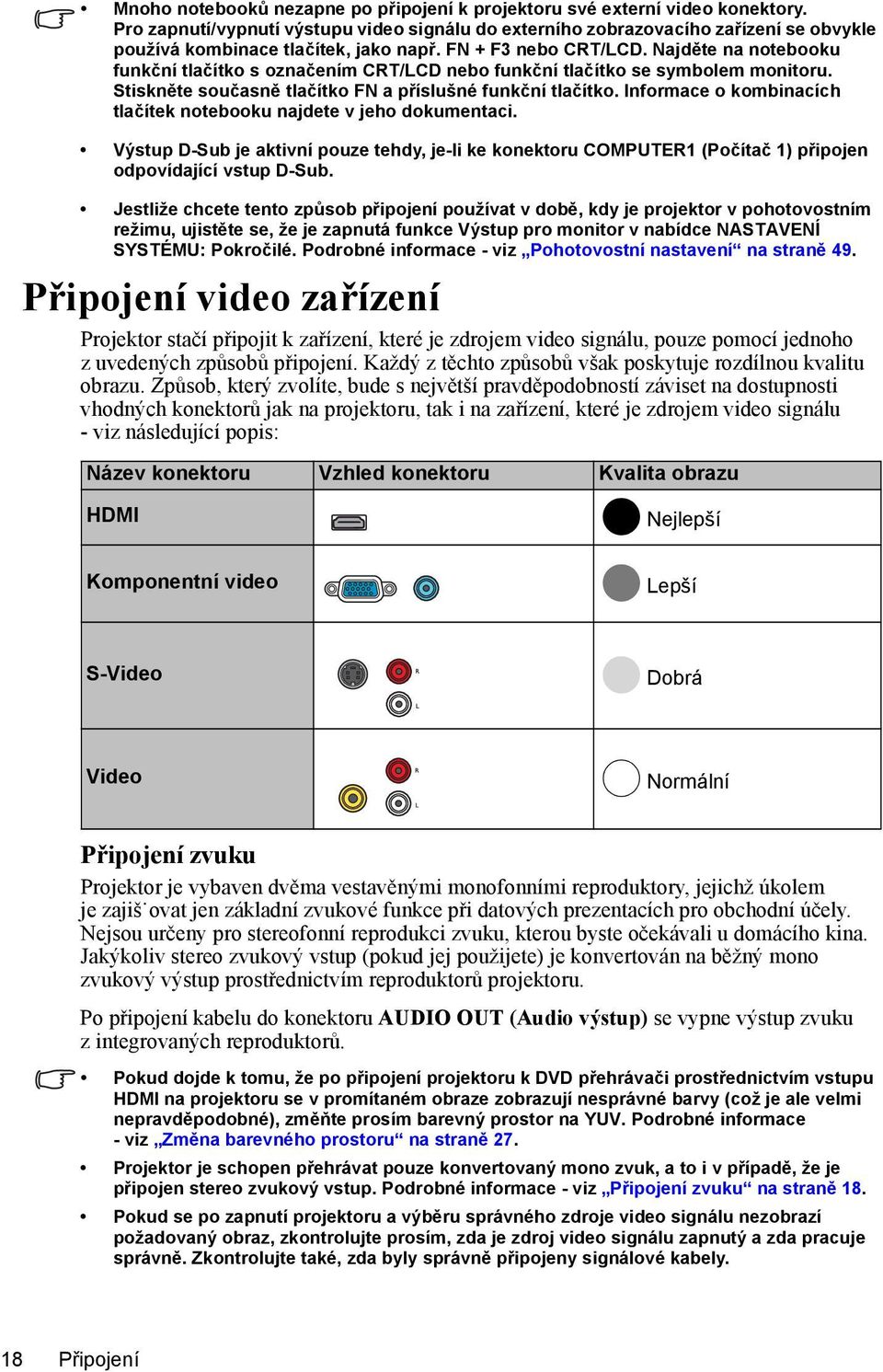 Najděte na notebooku funkční tlačítko s označením CRT/LCD nebo funkční tlačítko se symbolem monitoru. Stiskněte současně tlačítko FN a příslušné funkční tlačítko.