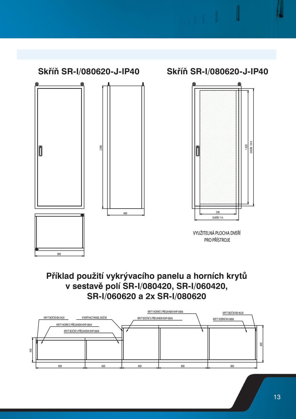 2x SR-I/080620 KRYT BOČNÍ KB-0420 VYKRÝVACÍ PANEL BOČNÍ KRYT HORNÍ S PŘESAHEM KHP-0804 KRYT BOČNÍ S PŘESAHEM KHP-0604