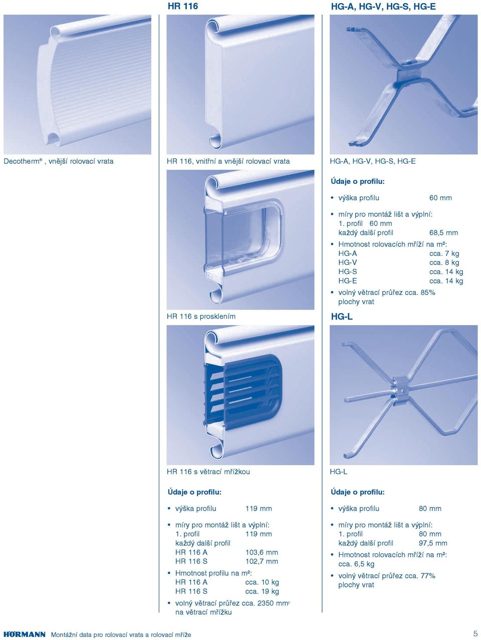 85% plochy HGL HR 6 s větrací mřížkou Údaje o profilu: HGL Údaje o profilu: výška profilu 9 mm výška profilu 80 mm míry pro montáž lišt a výplní:.