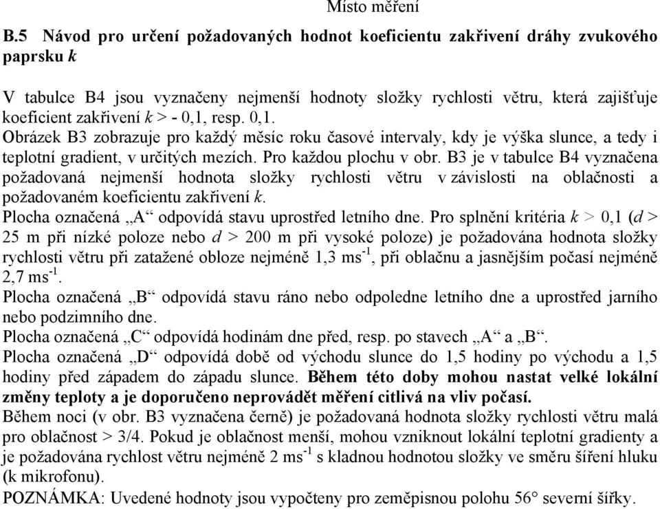 0,1, resp. 0,1. Obrázek B3 zobrazuje pro každý měsíc roku časové intervaly, kdy je výška slunce, a tedy i teplotní gradient, v určitých mezích. Pro každou plochu v obr.