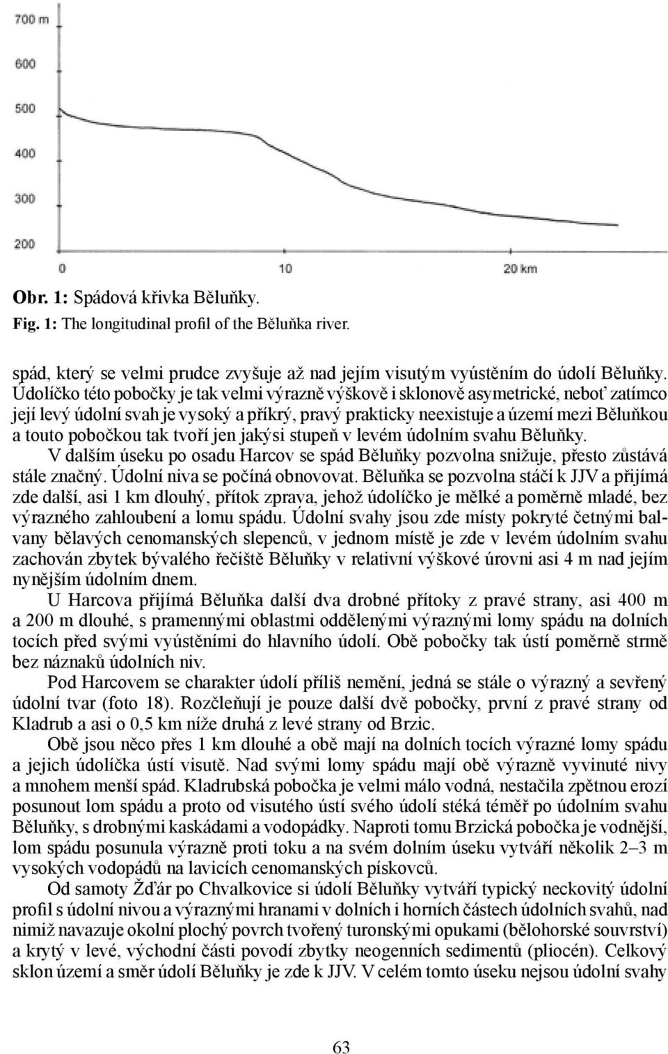 tak tvoří jen jakýsi stupeň v levém údolním svahu Běluňky. V dalším úseku po osadu Harcov se spád Běluňky pozvolna snižuje, přesto zůstává stále značný. Údolní niva se počíná obnovovat.