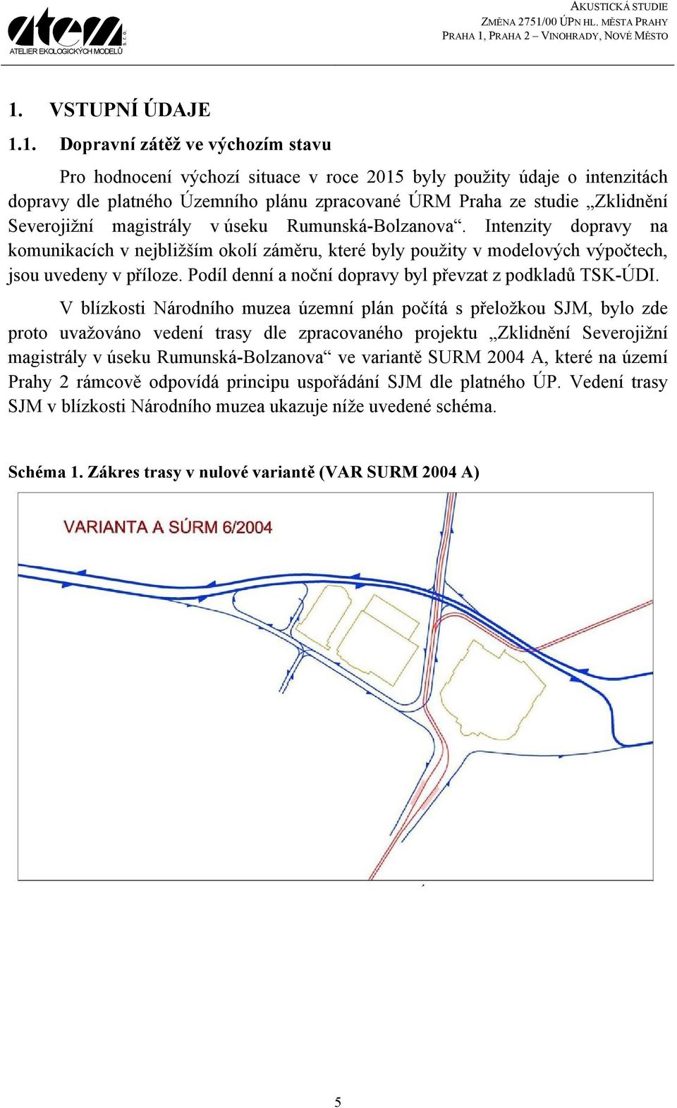 Podíl denní a noční dopravy byl převzat z podkladů TSK-ÚDI.