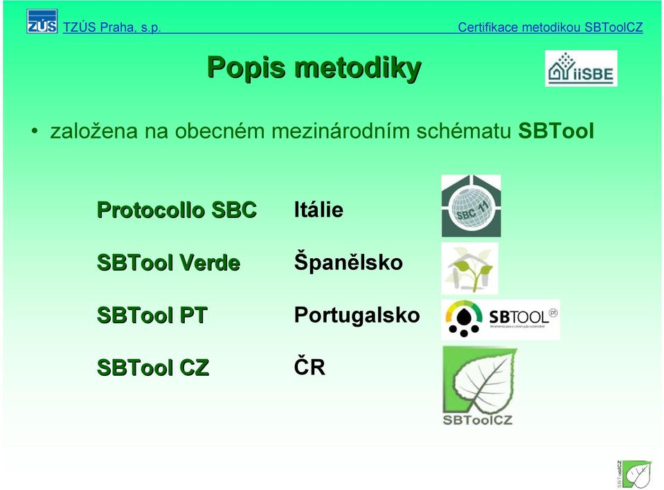 Protocollo SBC SBTool Verde SBTool