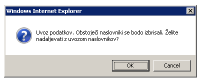 Slika 7: Okno naslovnik spremeni: na seznamu izberete naslovnika, za katerega želite podatke dopolniti oz. spremeniti. Aktivirate gumb spremeni.