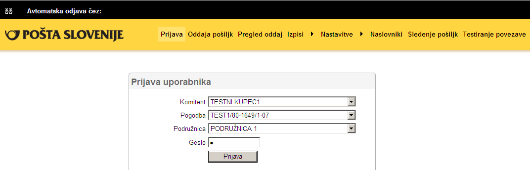 Slika 15: Prijava uporabnika Najpogostejše napake pri prijavi uporabnika: Nimate nameščenega certifikata za delo s programom Rešitev: vaša delovna postaja nima nameščenega certifikata, obrnite se na