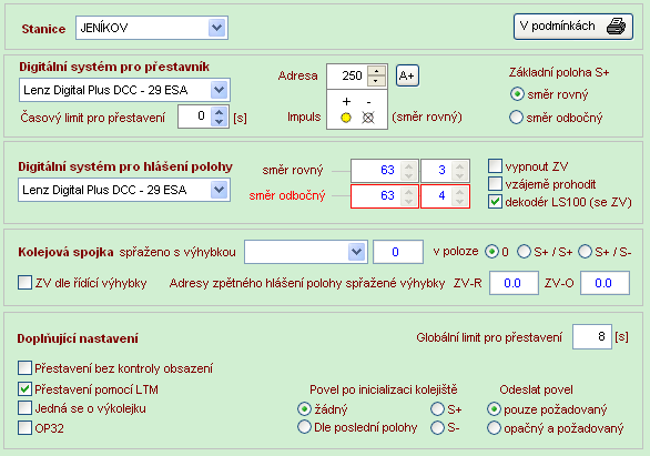 kolejového úseku. Tímto se příslušný kolejový úsek vyřadí ze seznamu kolejových úseků pro zrušení závěru jízdní cesty.