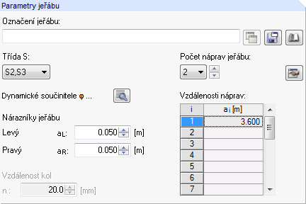 2 Vstupní údaje Parametry jeřábu Vstupní údaje, které je třeba zadat v této sekci, se liší podle zvolené normy. DIN 4132 Obr. 2.