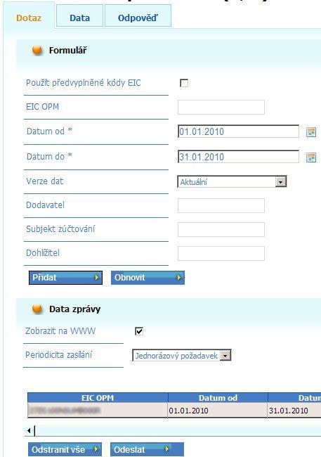 24 Obrázek 7 Zbrazení plžky v Datech zprávy Pkud uživatel přidává další OPM, zbrazují se v seznamu v sekci Data zprávy.