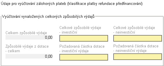 Pokud poţadované částky dotace (celkem/investiční/neinvestiční) neodpovídají relevantním řádkům finančního plánu, jedná se o změnu v projektu a je nezbytné kontaktovat řídící orgán.