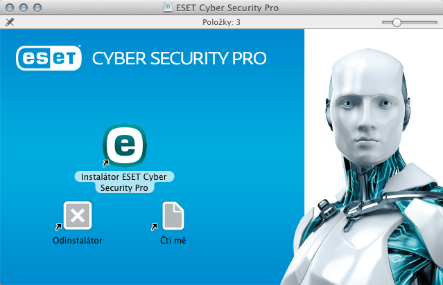 1. ESET Cyber Security Pro ESET, otevřete soubor a dvojklikem na ikonu Instalátor spusťte instalaci programu.