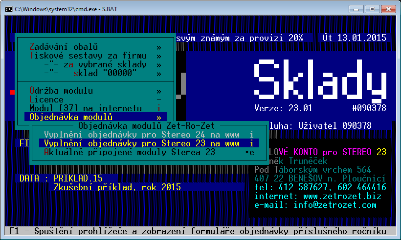 3.2 AKTUALIZACE MODULU Z WWW-STRÁNEK Předpokladem využití jednotlivých voleb je připojení počítače k internetu.