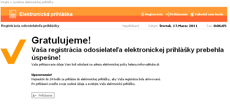 V prípade, že už ste osoba existujúca v MAISe všetky údaje sa objavia na obrazovke. Údaje neviete editovať, zmeniť ich môže už len študijná referentka.