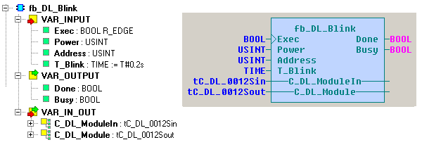 Popis proměnných : Knihovna : DaliLib VAR_INPUT Enable BOOL Uvolnění činnosti FB, je-li = 1 Scene USINT Číslo nové scény = 0.. 15 Address USINT Krátká adresa = 0.. 63 nebo Skupinová adresa= 100.