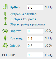 Zde se zároveň zobrazují průběžné výsledky výpočtu.