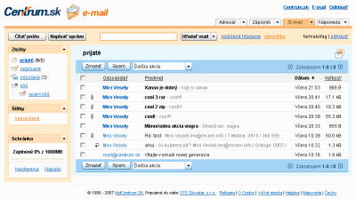 Freemailové služby/webmail: Zahraničné Gmail Hotmail Yahoo! Mail, atď.