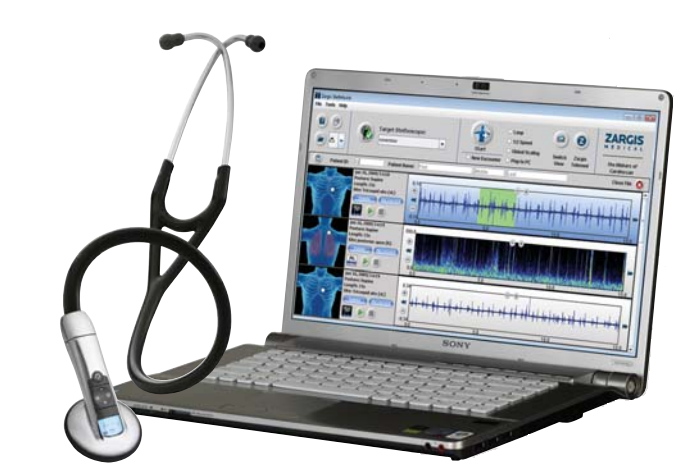 3 STETOSKOP LITTMANN 3200 K nasnímání vlastní databáze fonokardiogramů byl použitý elektronický stetoskop Littmann 3200, zobrazený na obr. 3.1. Cena tohoto přístroje se pohybuje okolo 15.000 Kč. Obr.