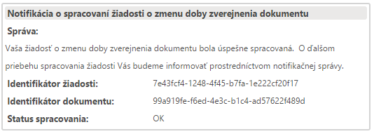 Odpoveď na žiadosť o poskytnutie : Poskytnutie zverejneného.