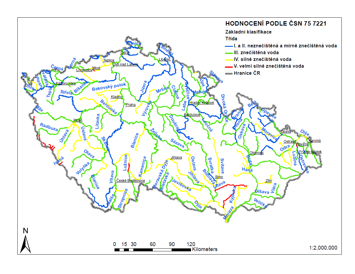 Graf 3 Srovnání znečištění nutrienty v tocích ČR a evropských georegionů [mg.