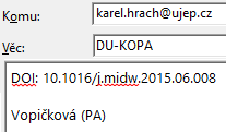 DÚ č.1 časopisecké rešerše V databázi SCOPUS (platí pro obor VS), resp. WoS (platí pro obor PA) najít 1 článek, odpovídající svým zaměřením vašemu stud.oboru (příp.