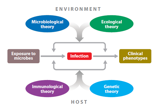 Genetika infekčních chorob Obrovská klinická variabilita mezi jednotlivci v průběhu infekce 4 rozdílné teorie - variabilita mikroorganismů -