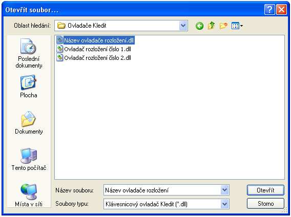 Funkci spustíme 3 způsoby: V menu Soubor / Otev ít ovladač k editaci: V panelu nástrojů kliknutím na ikonu otevírající se složky: Zkratkovou klávesou Ctrl+O (viz