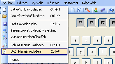 Manuál se zobrazí v programu Poznámkový blok (standardní součást systému Windows), ve kterém máme možnost manuál editovat, vytisknout nebo uložit: 6.7.
