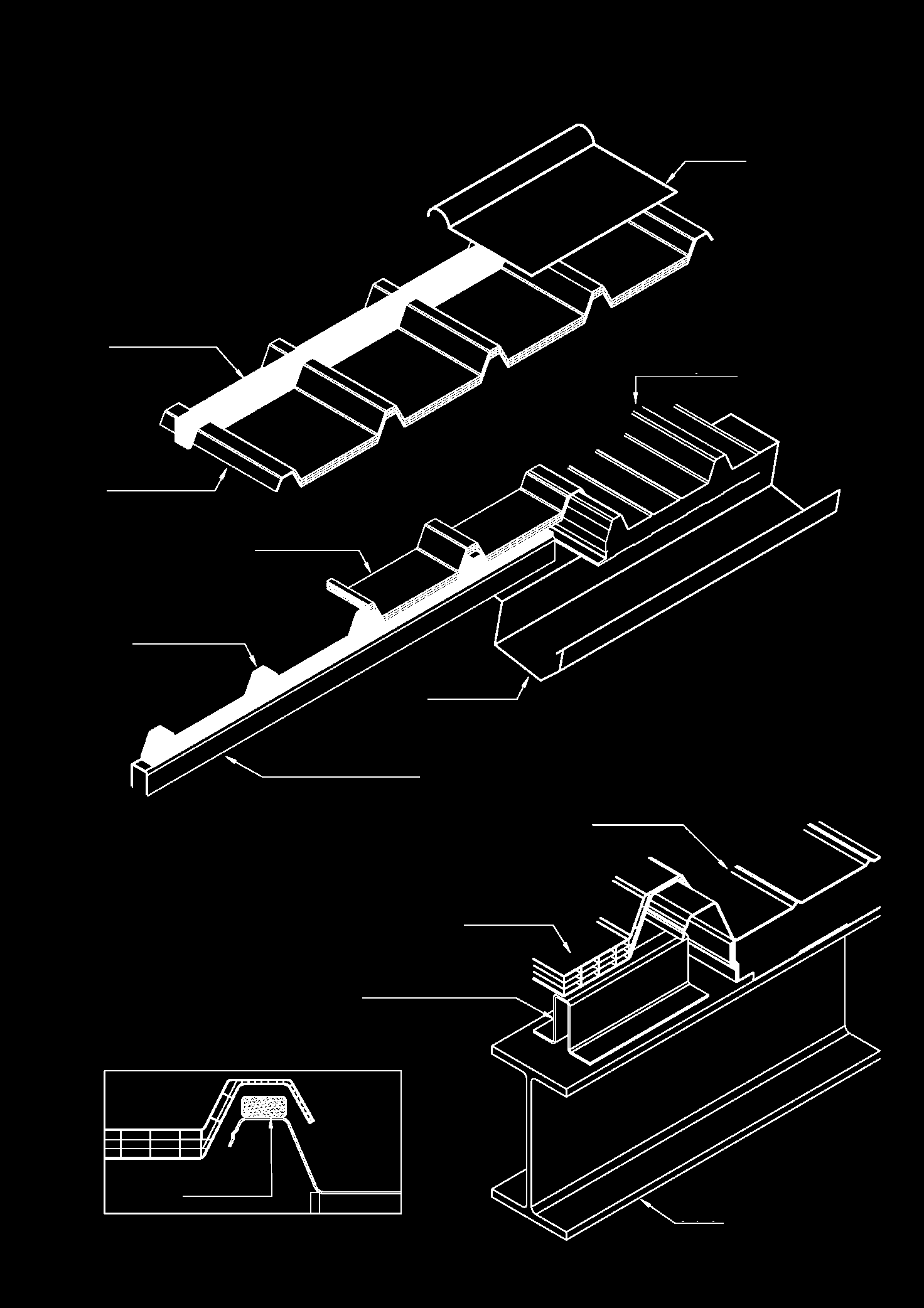 MONTÁŽ DESKY OD HŘEBENE AŽ KE KRAJI STŘECHY K OKAPU DETAIL HORNÍ HRANY hřebenový plech horní profilové těsnění sandwich panel Akralux Greca 5 Akralux