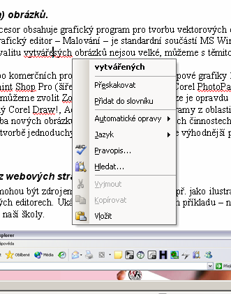 MS Word 2003 Tlačítko pro zapnutí podokna rozvržení dokumentu Podokno rozvržení 1.4 