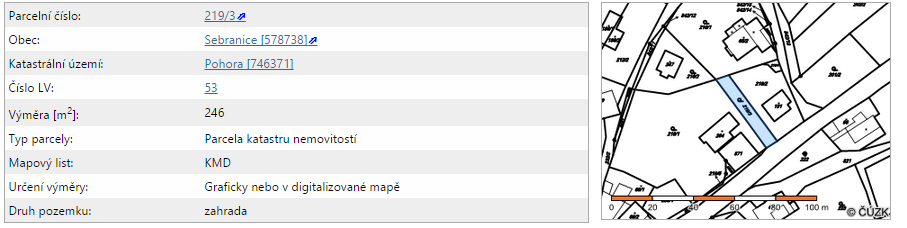 E. Přílohy I. Výpisy z katastru nemovitostí a vyobrazení v katastrální mapě II.