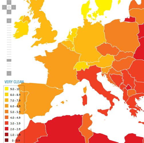 Corruption perceptions index (2010) Transparency