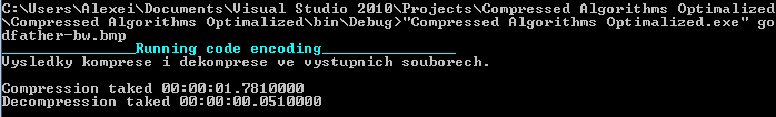 Martin Dočkal, doc068 Komprese dat 2011 Projekt 1 - komprese černobílého obrázku Primární algoritmus RLE (Running length encoding) Použití aplikace Program očekává formou prvního vstupního parametru