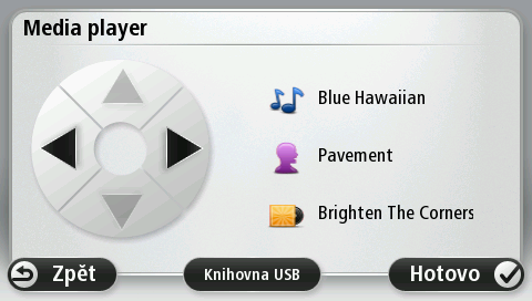 Media Player Media Player Pomocí navigačního zařízení Blue&Me TomTom 2 můžete ovládat přehrávač Blue&Me Media Player.