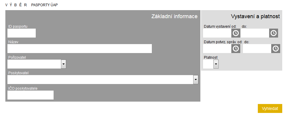 3.3 Pasporty ÚAP Kliknutím na volbu Pasporty ÚAP v menu Aplikace územního plánování se zobrazí přehled Poskytovatelů ÚAP v Ústeckém kraji: Výsledkem je soupis všech pasportů ÚAP.