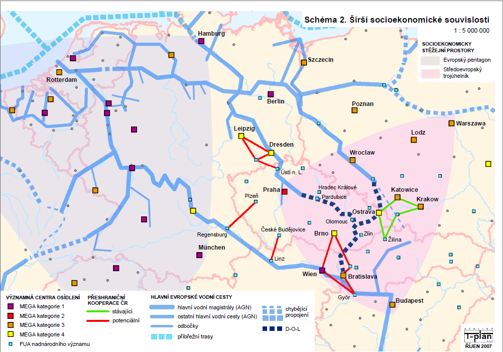 Oderská větev: Rokytnice Bohumín státní hranice (směr Szczecin); součást E30 délka větve: 98 km Z hlediska možné etapizace se bude prověřovat rovněž možnost prioritní výstavby prodloužení splavnosti