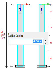 Nastavení Úseky Stejně tak se nabízejí z pásu karet (oblast B) předdefinované typy průřezů kliknutím na dolní šipku ikony Průřez > Nový.