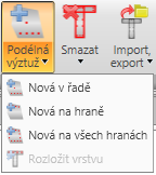 Uživatelská příručka IDEA Designer 84 6.5.5 Podélná výztuž Na kartě Výztuž jsou pod příkazem Podélná výztuž sdruženy příkazy pro práci s podélnou výztuží.