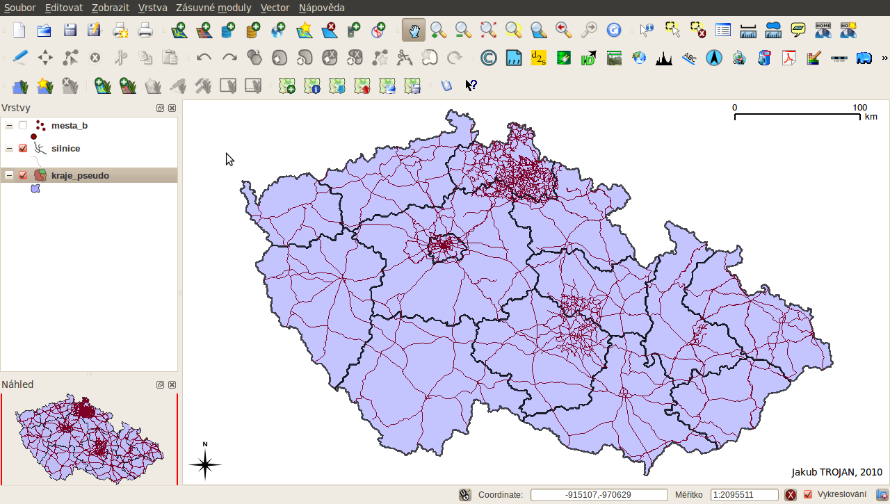 Ovládání geografického informačního systému Quantum GIS (verze 1.4.