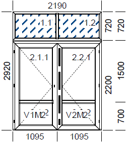 POZICE 36/14 BALKÓNOVÉ DVEŘE Rozměr [mm] 700 x 2370 Poznámky 2 100,- Kč za stejnou cenu do horní části doobjednáme dvojsklo termín 1 týden POZICE 38/14 VRATA Rozměr [mm] 2190 x 2200 nadsvětlík 720 mm