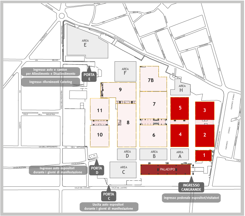 uskutečnil ve čtyřech pavilonech výstaviště VERONA FIERA. Společný stánek OM MPO/CzechTrade byl umístěn v hale 3, pod číslem E1/3 (viz plánek).