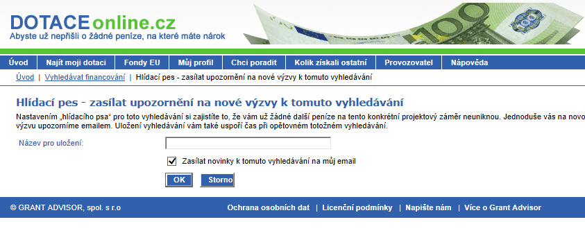 Nastavení mnitringu výzev Funkční tlačítka pr ulžení jsu zbrazeny vlev nahře. Mnitring výzev lze ulžit pmcí tlačítka Ulžit kritéria.