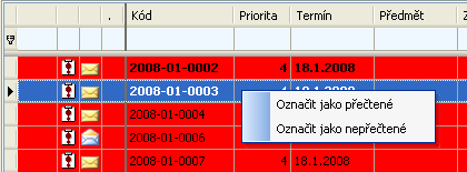 8.3 Uživatelské úkoly z monitoru úkolů V seznamu jsou zobrazeny úkoly přihlášeného uživatele. Kliknutím na ikonu stavu přijetí úkolu lze nastavit stav přijetí úkolu uživatelem (viz. Seznam úkolů).